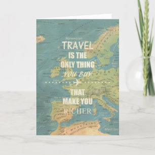 An inspiring travel quotes card