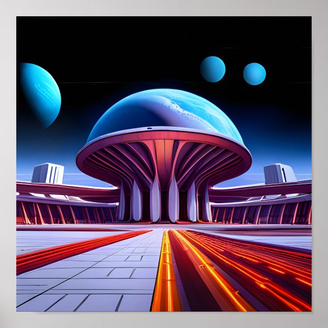 An Intergalactic Airport In Outer Space Poster (Front)