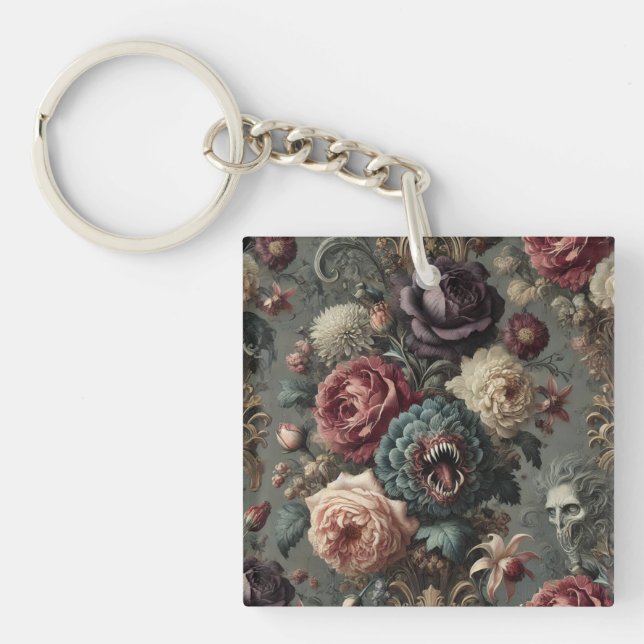 🩸 An Intimidating Bloom – Gothic Victorian Key Ring (Front)