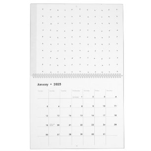 An intricate black and white floral design set aga calendar