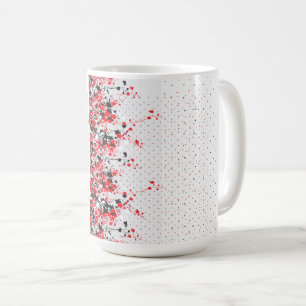 An intricate black and white floral design set aga coffee mug