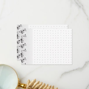 An intricate black and white floral design set aga thank you card