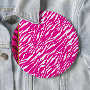 An intricate floral pattern in pink and white, art 6 cm round badge