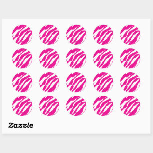 An intricate floral pattern in pink and white, art classic round sticker