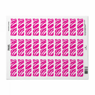 An intricate floral pattern in pink and white, art return address label