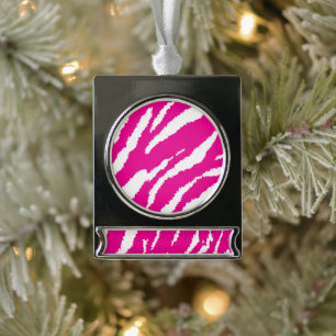 An intricate floral pattern in pink and white, art silver plated banner ornament