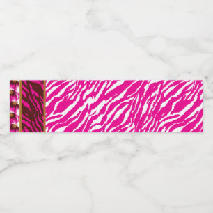 An intricate floral pattern in pink and white, art water bottle label