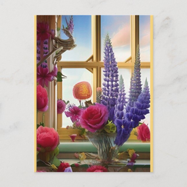 An intriguing colourful floral Bouquet  Postcard (Front)