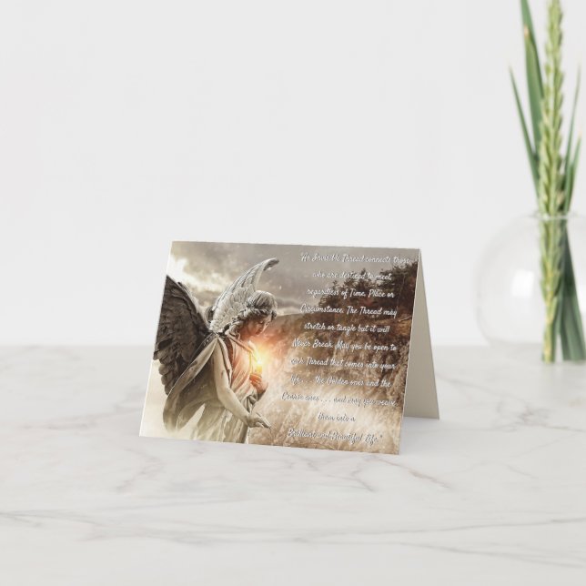 An Invisible Thread Words Greeting Card (Front)