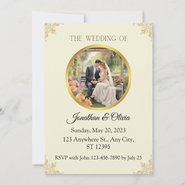 An invitation card for a wedding entitled Romantic (Front)