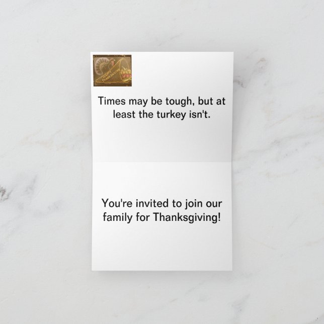 An invitation for Thanksgiving dinner. (Inside)