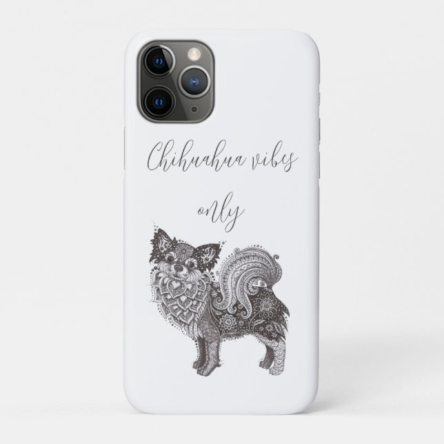 An iPhone 11 Pro case with chihuahua (Back)