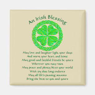 An Irish Blessing Celtic Shamrock Magnet