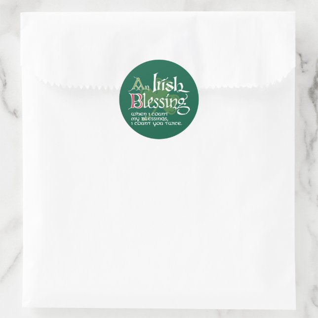 An Irish Blessing Classic Round Sticker (Bag)