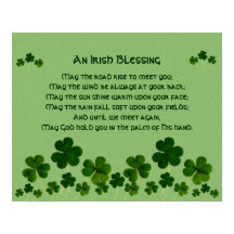 An Irish Blessing / Shamrocks Poster