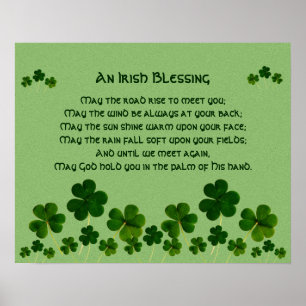 An Irish Blessing / Shamrocks Poster
