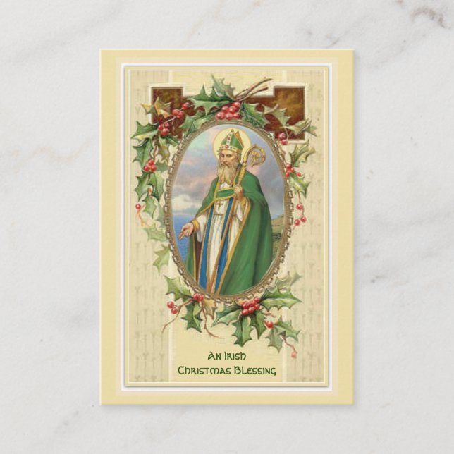 An Irish Christmas Blessing St. Patrick Holy Cards (Front)