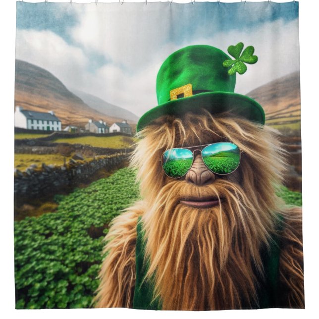 An Irish Sasquatch Shower Curtain (Front)