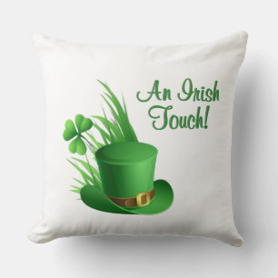 An Irish Touch Leprechaun Clove Hat in Grass Cushion