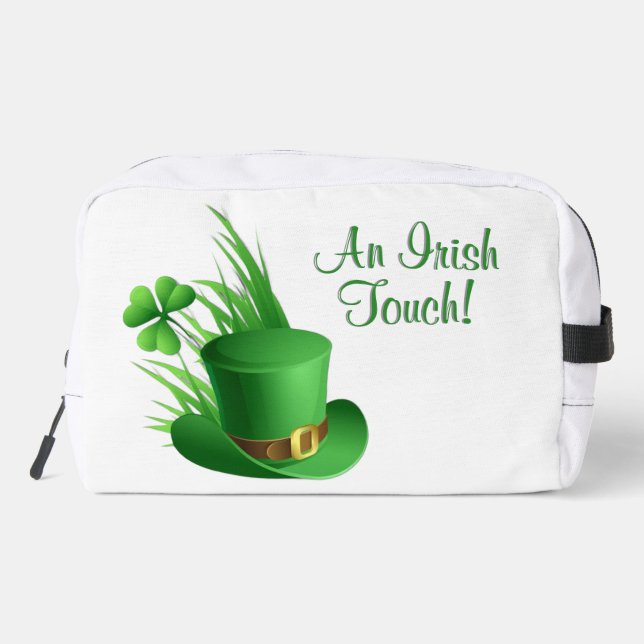 An Irish Touch Leprechaun Clove Hat in Grass Dopp Kit (Back)