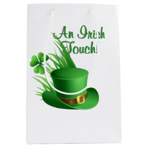 An Irish Touch Leprechaun Clove Hat in Grass Medium Gift Bag