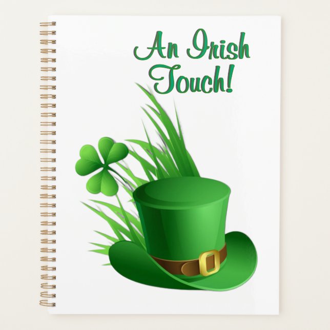 An Irish Touch Leprechaun Clove Hat in Grass Planner (Front)