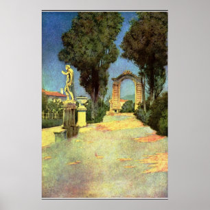 An Italian Garden by Maxfield Parrish Poster