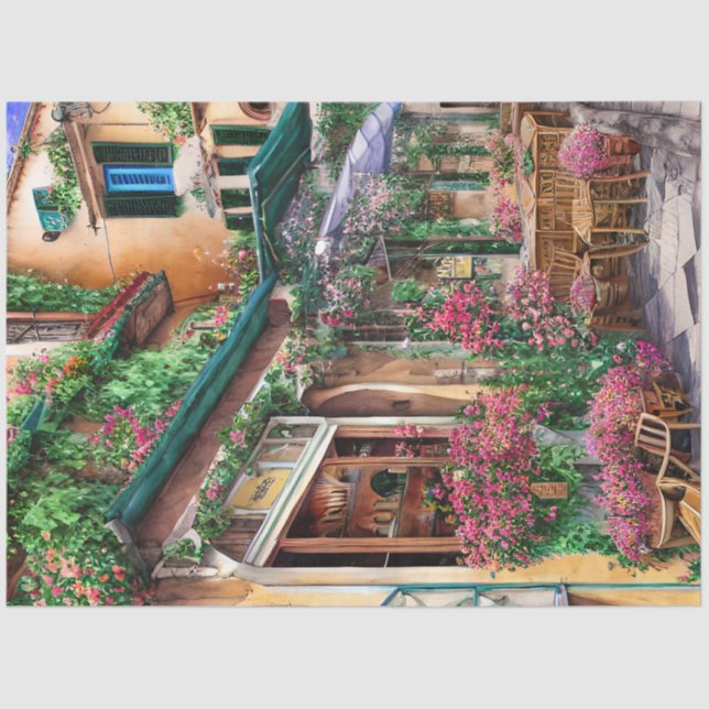 An Italian Street Scene Ephemera Design Series 12 Tissue Paper (Front)