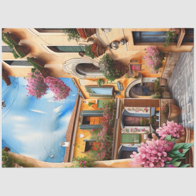 An Italian Street Scene Ephemera Design Series 16 Tissue Paper (Front)