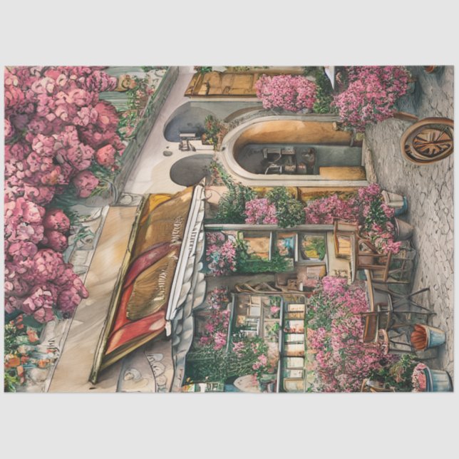 An Italian Street Scene Ephemera Design Series 17 Tissue Paper (Front)