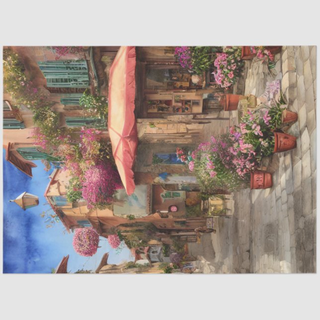 An Italian Street Scene Ephemera Design Series 18 Tissue Paper (Front)