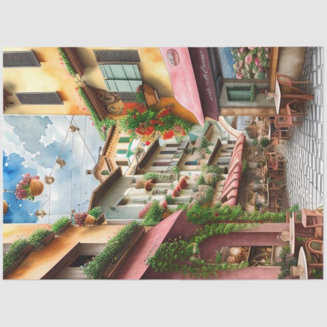 An Italian Street Scene Ephemera Design Series 19 Tissue Paper (Front)