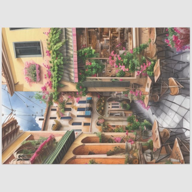 An Italian Street Scene Ephemera Design Series 23 Tissue Paper (Front)