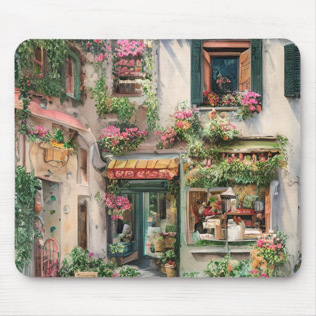 An Italian Street Scene Ephemera Design Series 24 Mouse Pad (Front)