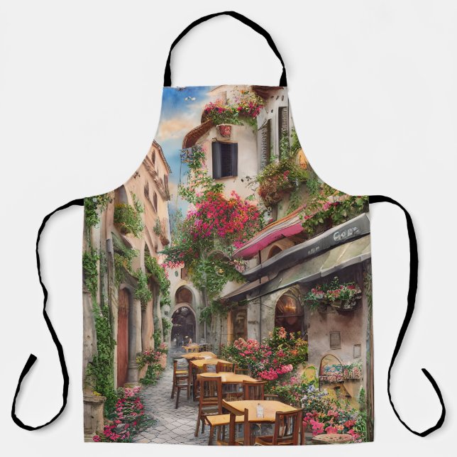 An Italian Street Scene Ephemera Design Series 4 Apron (Front)
