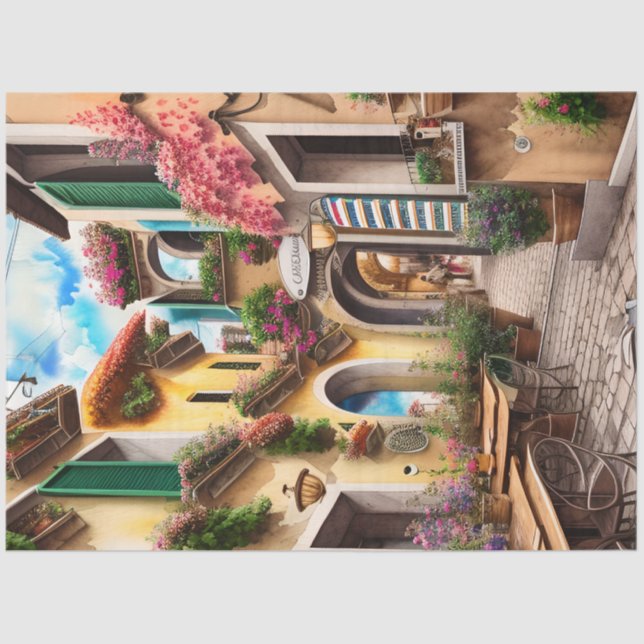 An Italian Street Scene Ephemera Design Series 8 Tissue Paper (Front)