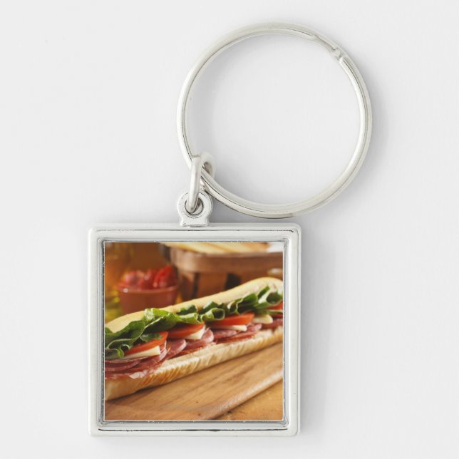 An Italian sub sandwich with 2 Key Ring (Front)