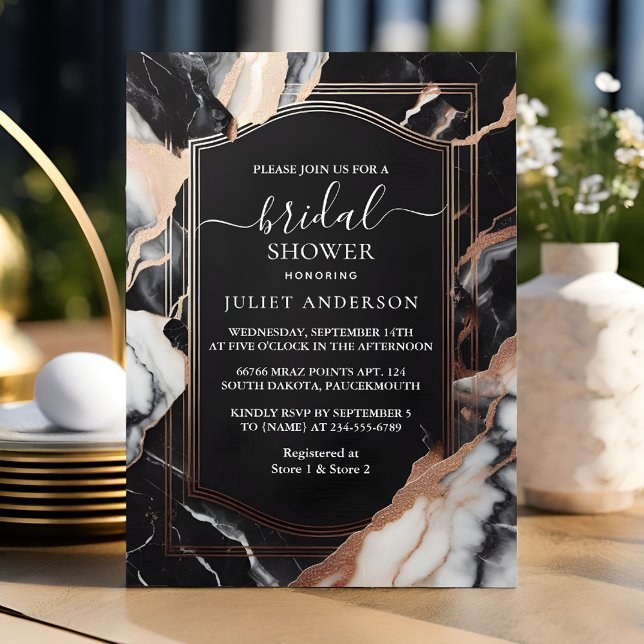 An Natural Work Stacked Stone Marble Bridal Shower Invitation (Creator Uploaded)