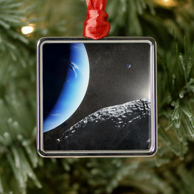 An Neptune's Tiny Moon Hippocamp. Metal Ornament (Tree)