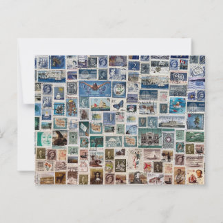 An Ocean of Stamps - Stamp Collection Collage  Postcard