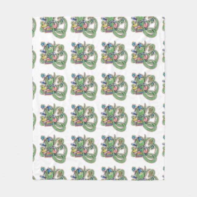 An octopus that loves to read fleece blanket (Front)