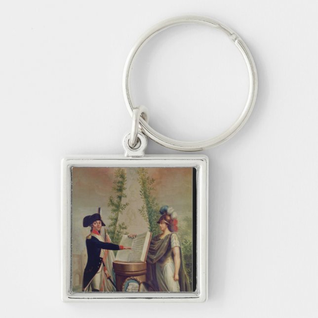 An Officer of the National Guard Swearing an Oath Key Ring (Front)