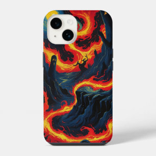 An oil painting depicting a surreal and twisted iPhone 14 case