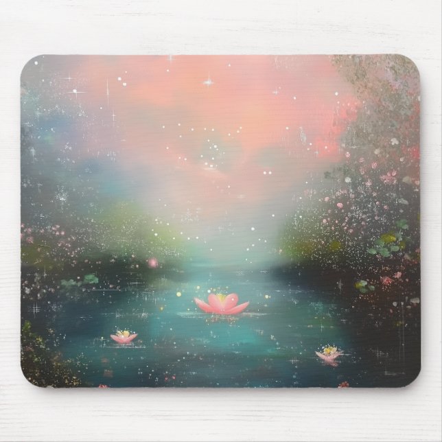 an oil painting on a pond mouse pad (Front)