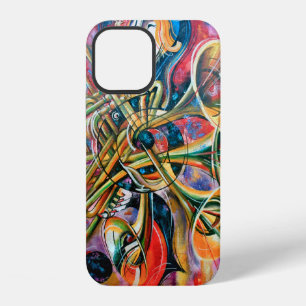 An oil painting on canvas. Music, the girl plays m iPhone 12 Case
