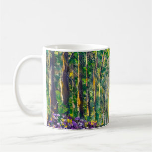 An oil painting on canvas of a seasonal landscape  coffee mug