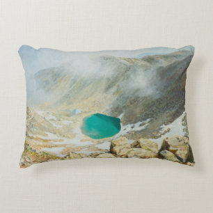 An oil painting on canvas of the highest peak in B Decorative Cushion