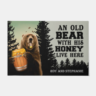  An Old Bear With His Honey Live Here Doormat