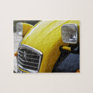 An old black and yellow Citroen 2CV 2 CV, detail Jigsaw Puzzle