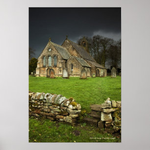 An Old Church Under A Dark Sky Poster